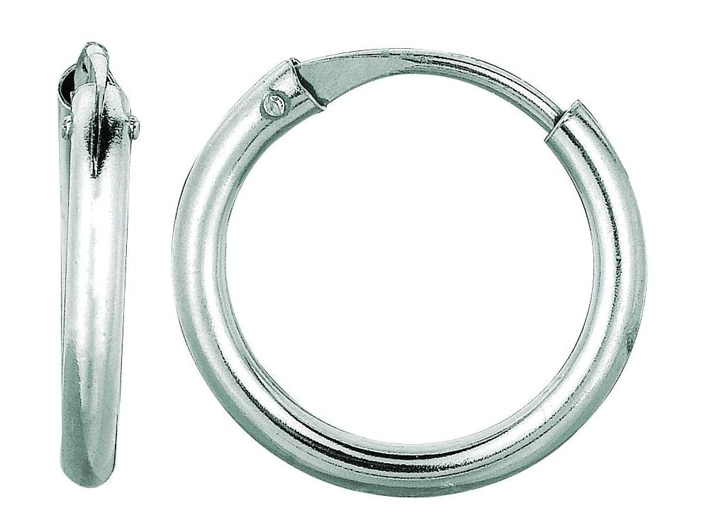 Finejewelers 14 Kt White Gold 0.5x9mm Round Timeless Hoop Earrings