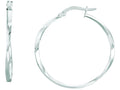 Finejewelers 14 Kt White Gold Lae Twisted Hoop Earring