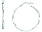 Finejewelers 14 Kt White Gold Lae Twisted Hoop Earring