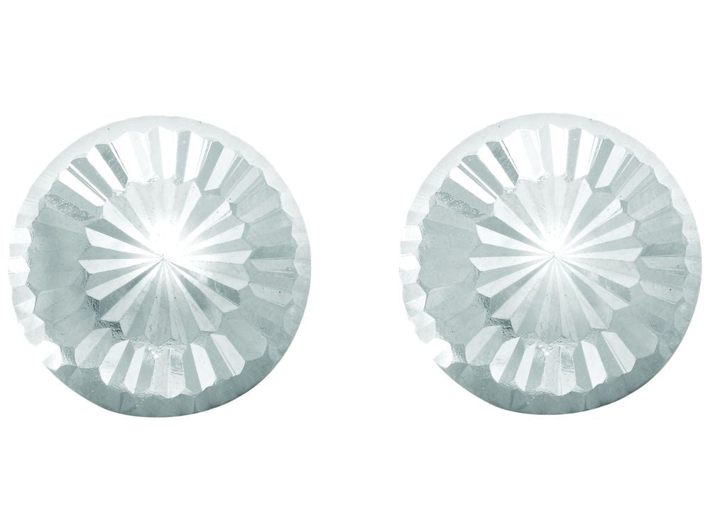 Finejewelers 14 Kt White Gold 6.0mm Bright Cut Stud Earring