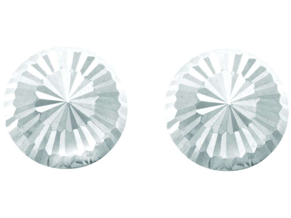 Finejewelers 14 Kt White Gold 8.0mm Bright Cut Stud Earring