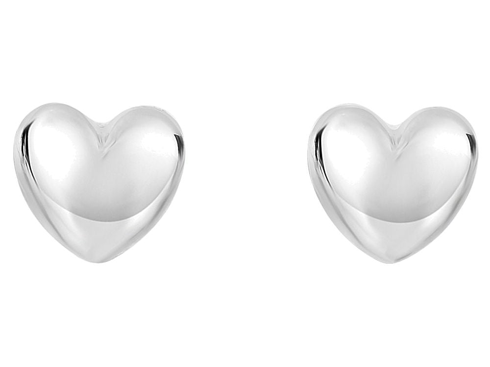 Finejewelers 14 Kt White Gold 8x7.3mm Puff Heart Fancy Post Earring