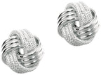 Finejewelers 14 Kt White Gold Textured 3 Row Love Knot Earring