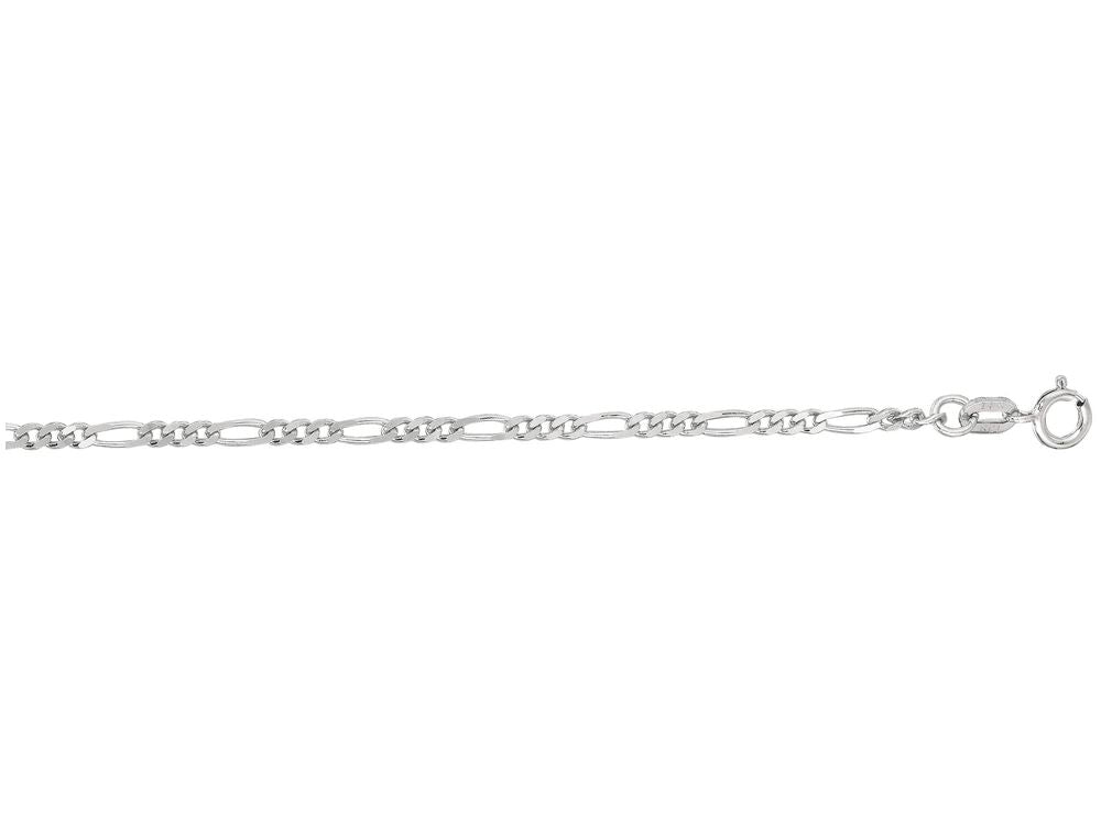 Finejewelers 14 Kt White Gold 16 Inch 1.9mm Alternate 31 Classic Figaro Chain Necklace Spring Ring Clasp