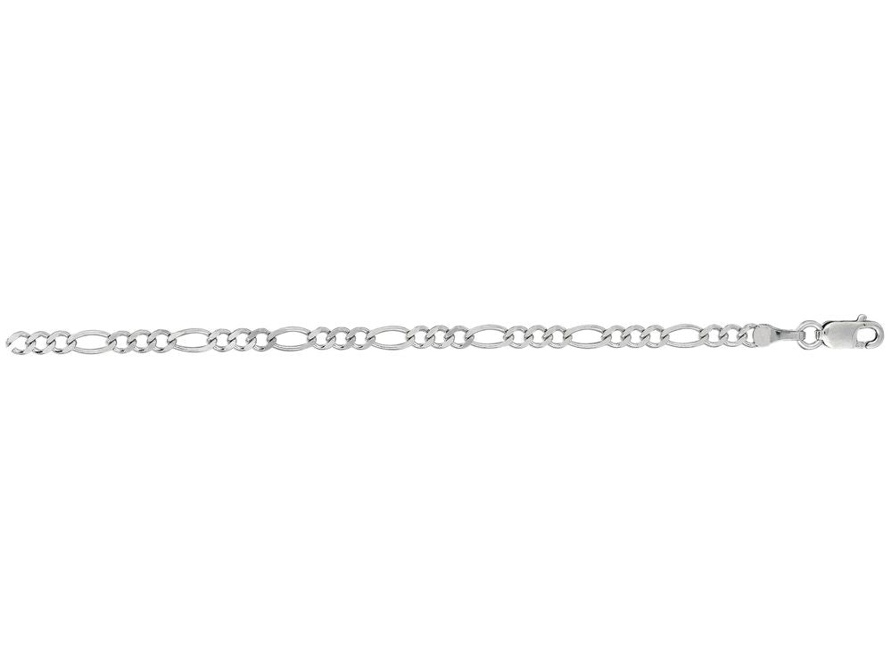 Finejewelers 14 Kt White Gold 7 Inch 2.6mm Bright Cut Alternate 31 Classic Figaro Bracelet Chain Lobster Clasp