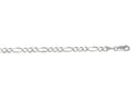 Finejewelers 14 Kt White Gold 7 Inch 3.8mm Bright Cut Alternate 31 Classic Figaro Bracelet Chain Lobster Clasp