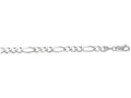 Finejewelers 14 Kt White Gold 8 Inch 4.6mm Bright Cut Alternate 31 Classic Figaro Bracelet Chain Lobster Clasp