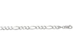 Finejewelers 14 Kt White Gold 8 Inch 4.6mm Bright Cut Alternate 31 Classic Figaro Bracelet Chain Lobster Clasp
