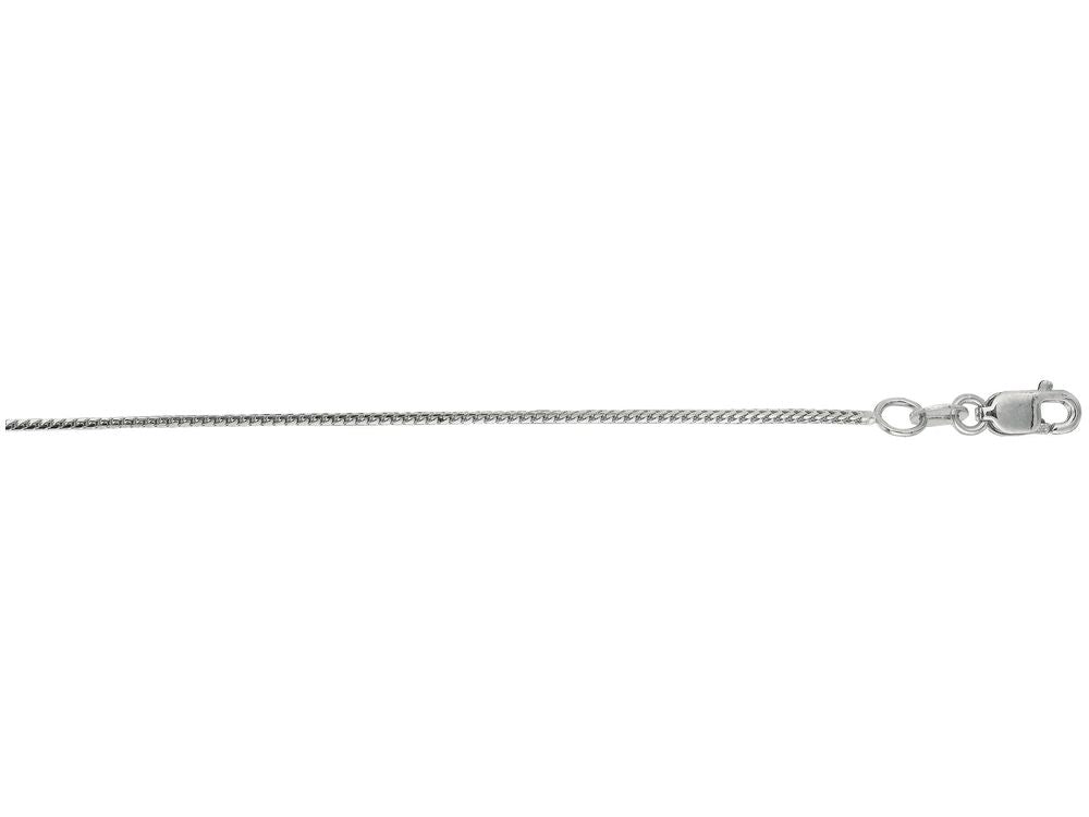 Finejewelers 14 Kt White Gold 16 Inch 0.9mm Bright Cut Franco Chain Necklace With Lobster Clasp