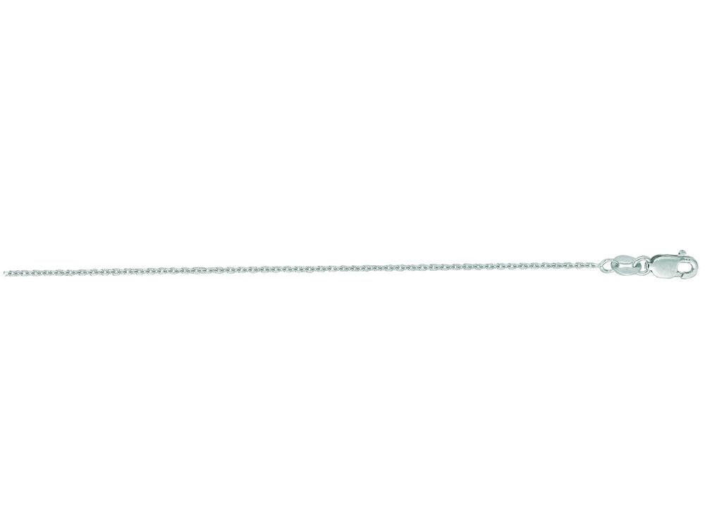 Finejewelers 14 Kt White Gold 16 Inch 1.1mm Bright Cut Cable Link Chain Necklace With Lobster Clasp