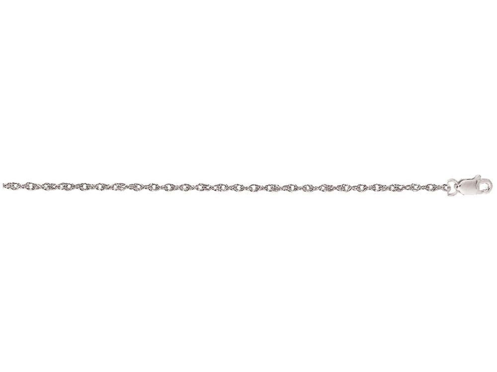 Finejewelers 14 Kt White Gold 18 Inch 0.78mm Lobster Carded Rope Chain Necklace With Lobster Clasp