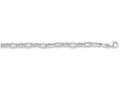 Finejewelers 14 Kt White Gold 10 Inch Flat Hammered Oval Link Chain Anklet with Pear Shape Clasp