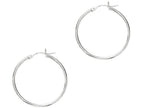 Finejewelers 14 Kt White Gold 2x30mm Round Tube Hoop Earring