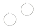 Finejewelers 14 Kt White Gold 1.5x25mm Round Tube Hoop Earring