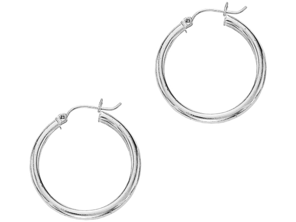 Finejewelers 14 Kt White Gold 3x20mm Super Lite Tube Earring