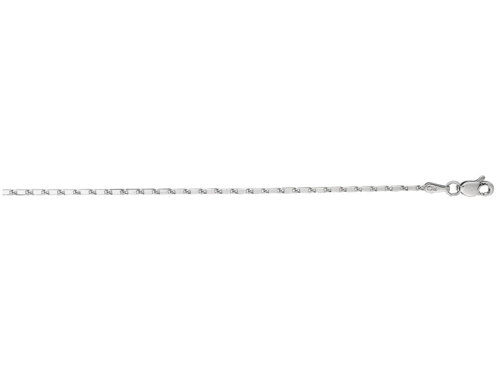 Finejewelers 14 Kt White Gold 16 Inch 1.0mm Bright Cut Lumina Pendant Chain Necklace With Lobster Clasp