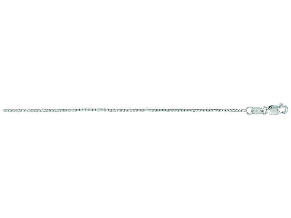 Finejewelers 14 Kt White Gold 16 Inch 1.0mm Octagon Box Chain Necklace With Lobster Clasp