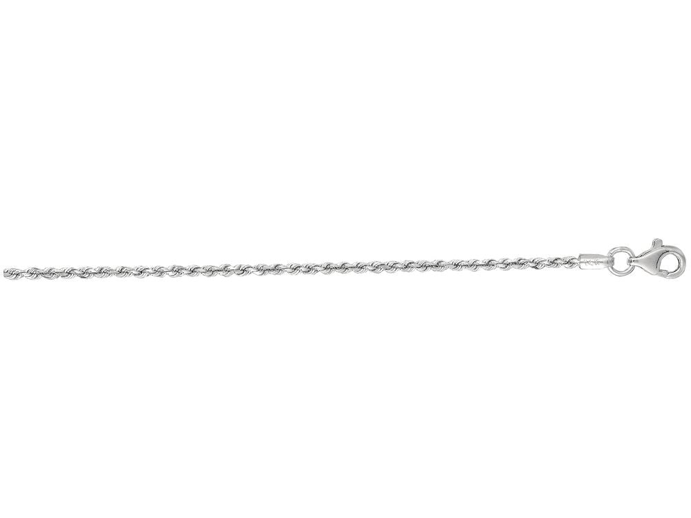 Finejewelers 14 Kt White Gold 7 Inch 1.5mm Solid Bright Cut Royal Rope Bracelet Chain With Lobster Clasp