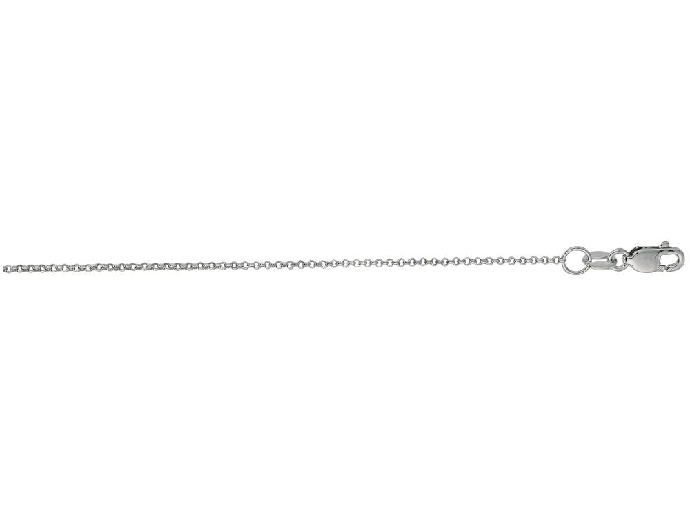 Finejewelers 14 Kt White Gold 16 Inch 1.1mm Bright Cut Round Rolo Chain Necklace With Lobster Clasp