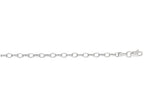 Finejewelers 14 Kt White Gold 7 Inch 3.2mm Bright Cut Oval Rolo Bracelet Chain With Lobster Clasp