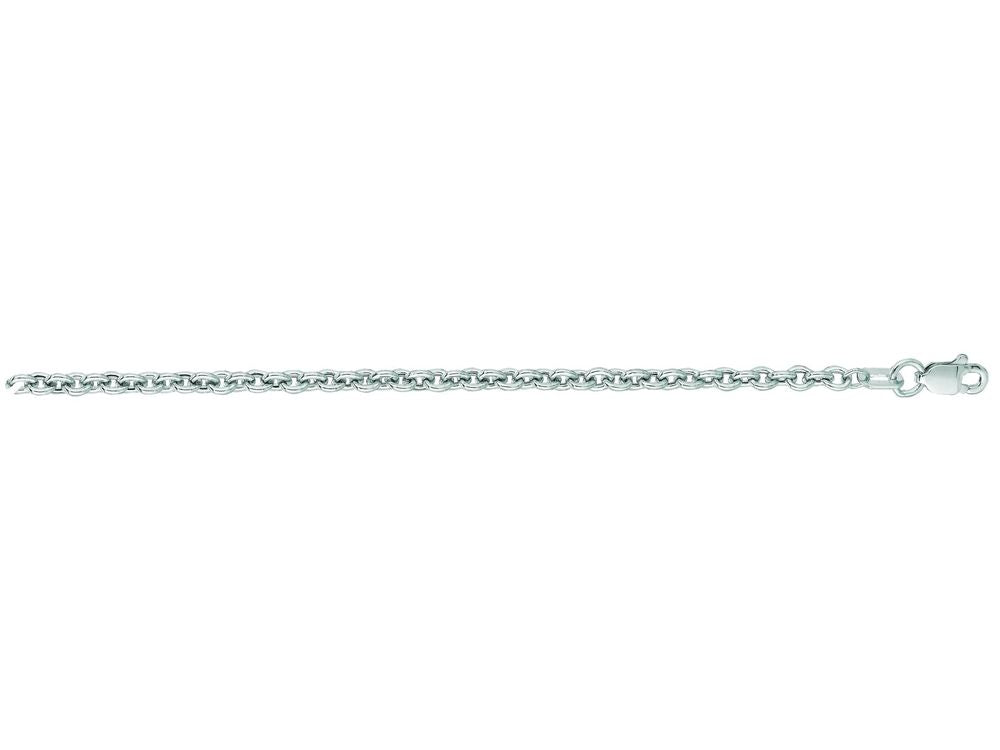 Finejewelers 14 Kt White Gold 18 Inch 3.0mm Bright Cut Forsantina Chain Necklace With Lobster Clasp