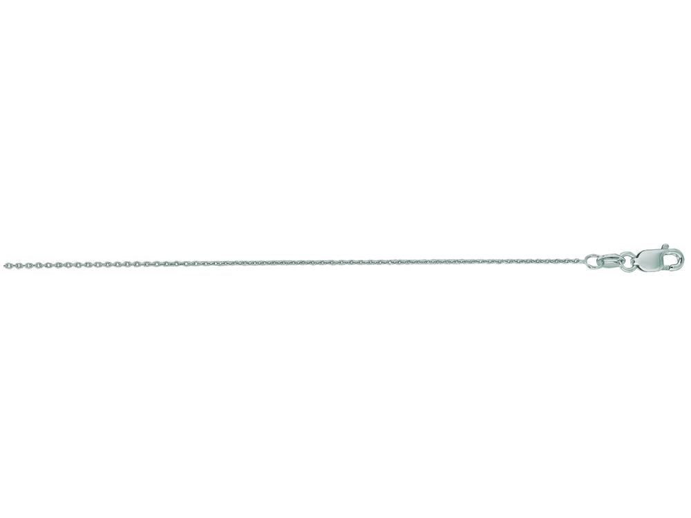 Finejewelers 14 Kt White Gold 16 Inch 0.7mm Bright Cut Round Cable Link Chain Necklace With Lobster Clasp