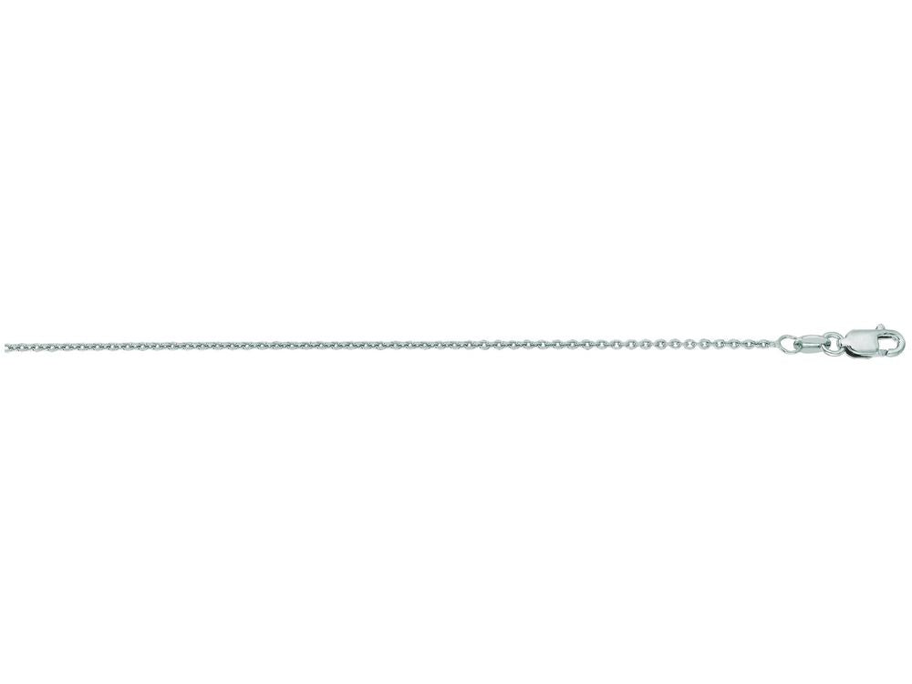 Finejewelers 14 Kt White Gold 16 Inch 1.2mm Bright Cut Round Cable Link Chain Necklace With Lobster Clasp