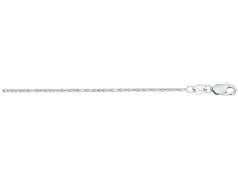 Finejewelers 14 Kt White Gold 16 Inch 0.9mm Bright Cut Lumina Pendant Chain Necklace With Lobster Clasp