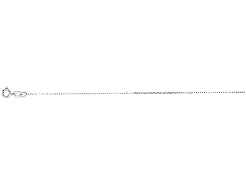 Finejewelers 14 Kt White Gold 16 Inch 0.9mm Spring Ring Classic Cable Chain Necklace Spring Ring Clasp