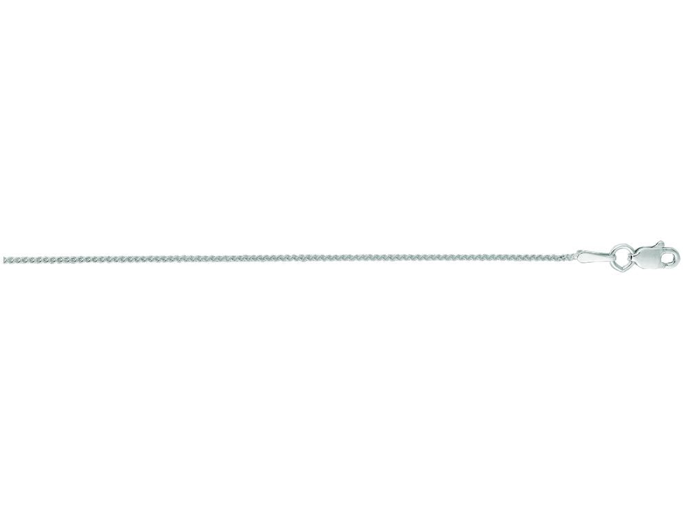 Finejewelers 14 Kt White Gold 16 Inch 1.0mm Round Wheat Chain Necklace With Lobster Clasp
