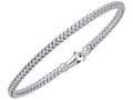 Finejewelers 14 Kt White Gold 7.25 Inch Round Basket Weaved Bangle With Lobster Clasp