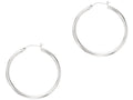 Finejewelers 14 Kt White Gold 3.0x40mm Round Tube Hoop Earring