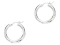 Finejewelers 14 Kt White Gold 4.0x25mm Round Tube Hoop Earring