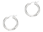 Finejewelers 14 Kt White Gold 4.0x25mm Round Tube Hoop Earring