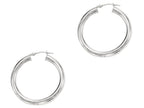 Finejewelers 14 Kt White Gold 4x30mm Ed Hoop Earring