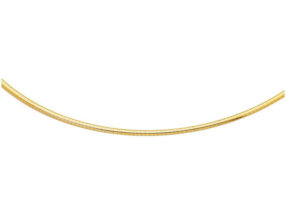Finejewelers 14 Kt Yellow Gold 16 Inch 2.0mm Bright Cut Classic Omega Necklace With Lobster Clasp