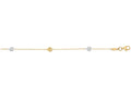 Finejewelers 14 Kt Two Tone Gold 10 Inch Heart On Link Anklet with Lobster Clasp