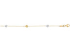 Finejewelers 14 Kt Two Tone Gold 10 Inch Heart On Link Anklet with Lobster Clasp