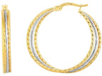 Finejewelers 14 Kt Two Tone Gold Hoop Earring
