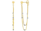 Finejewelers 14 Kt Two Tone Gold 4x48mm Bright Cut Beadlink Drop Fancy Earring