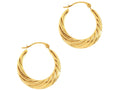Finejewelers 10 Kt Yellow Gold 10k Textured Graduated Hoop Earring With