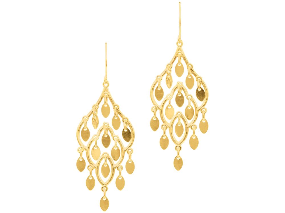 Finejewelers 10 Kt Yellow Gold 10k Fancy Chandelier Drop Earrings With French Wire Clasp
