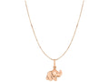 Finejewelers 10 Kt Rose Gold Flat Elephant Pendant Necklace On 18 Inch Rose 0.45mm Classic Box Chain Spring Ring Cl