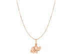 Finejewelers 10 Kt Rose Gold Flat Elephant Pendant Necklace On 18 Inch Rose 0.45mm Classic Box Chain Spring Ring Cl