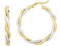 Finejewelers 10 Kt White Gold 21x3mm Twisted Double Wire Extra Light Round Hoop Earring With Hinge Clasp