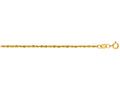 Finejewelers 10 Kt Yellow Gold 18 Inch 1.5mm Lite Weight Sparkle Semi-solid Rope Chain Lobster Clasp