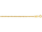 Finejewelers 10 Kt Yellow Gold 18 Inch 1.5mm Lite Weight Sparkle Semi-solid Rope Chain Lobster Clasp