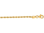 Finejewelers 10 Kt Yellow Gold 18 Inch 2.25mm Shiny Solid Bright Cut Royal Rope Chain With Lobster Clasp