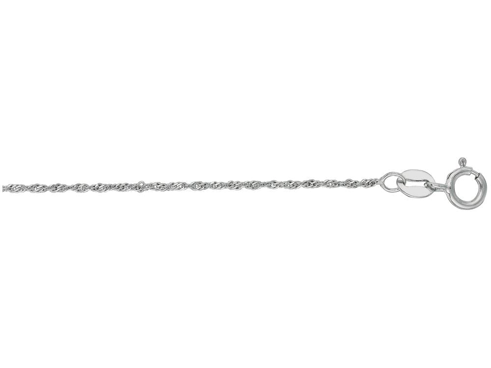 Finejewelers 10 Kt White Gold 18 Inch 1.0mm Bright Cut Singapore Chain With Spring Ring Clasp