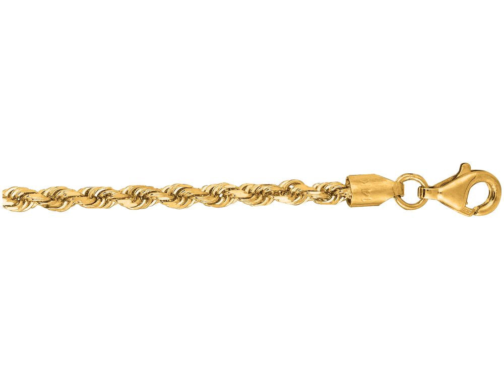 Finejewelers 10 Kt Yellow Gold 18 Inch 2.75mm Shiny Solid Bright Cut Royal Rope Chain With Lobster Clasp